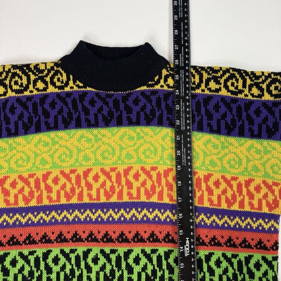 Vintage 90s Jamie Scott Abstract Knit Sweater Women's Size S Wild Pattern - Picture 8 of 8